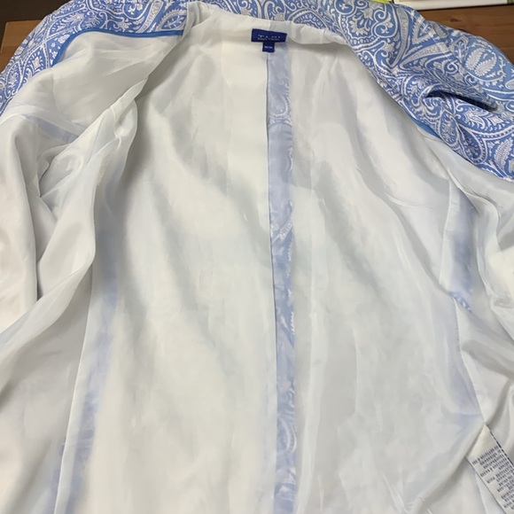 Tabi Vintage Lined Blazer, Pockets, Quality Construction, Pale Blue w White - Picture 12 of 16